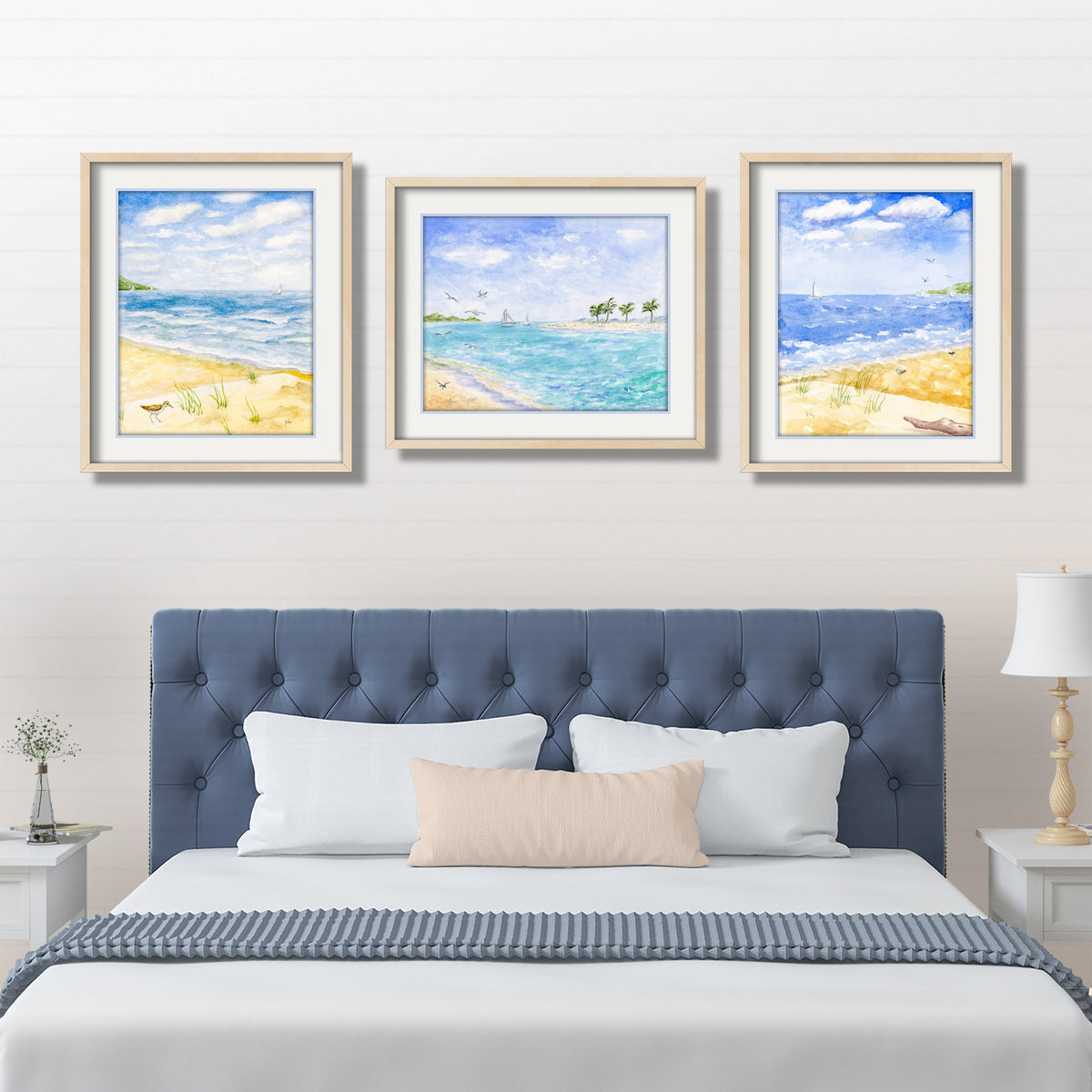 Beach &amp; Ocean Seacapes Prints Set of 3