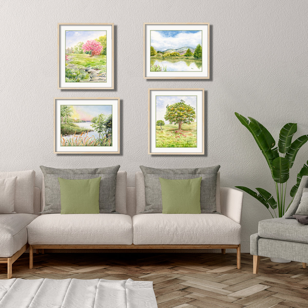 Scenic Country Landscape Prints Set of 4