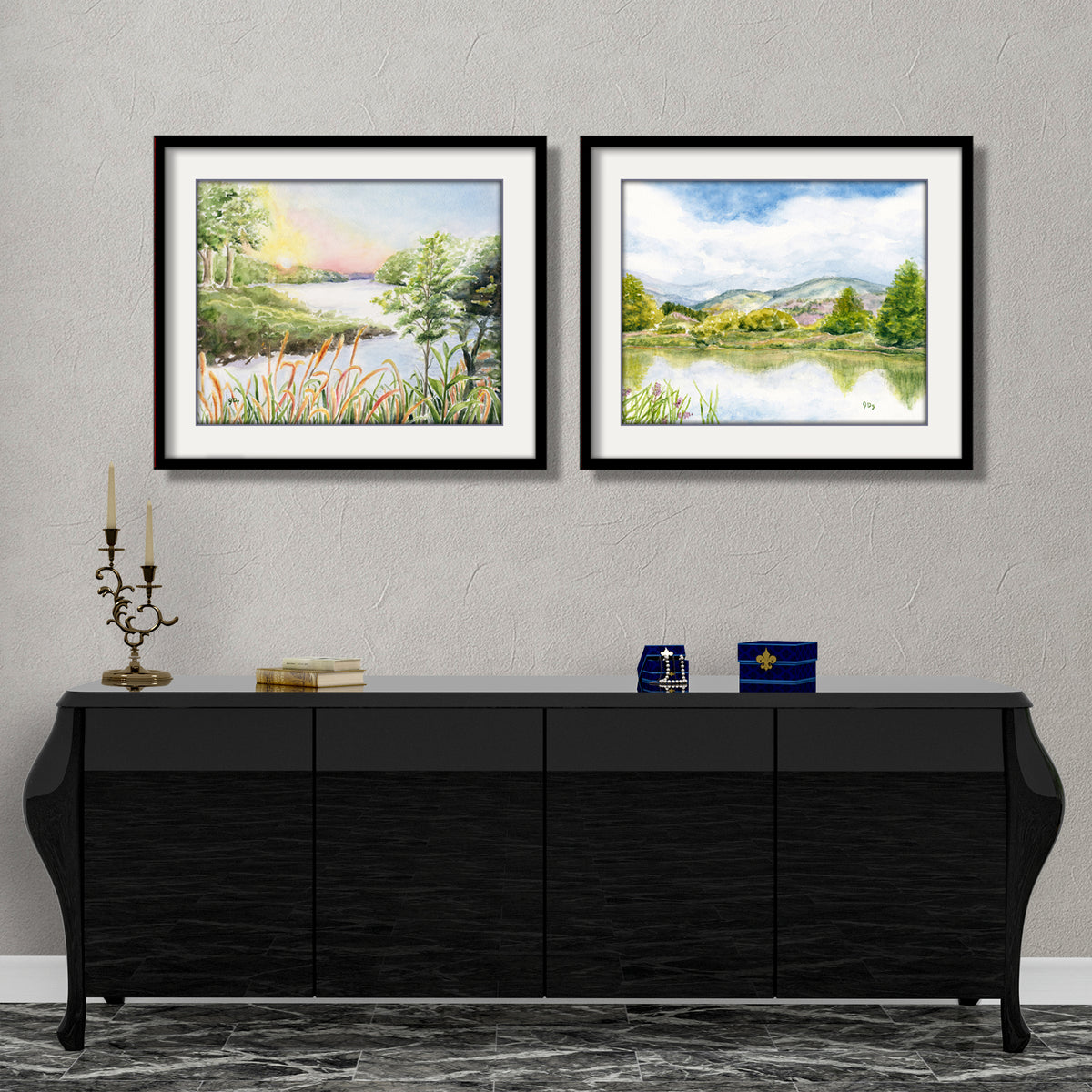 Scenic Country Landscape Prints Set of 2