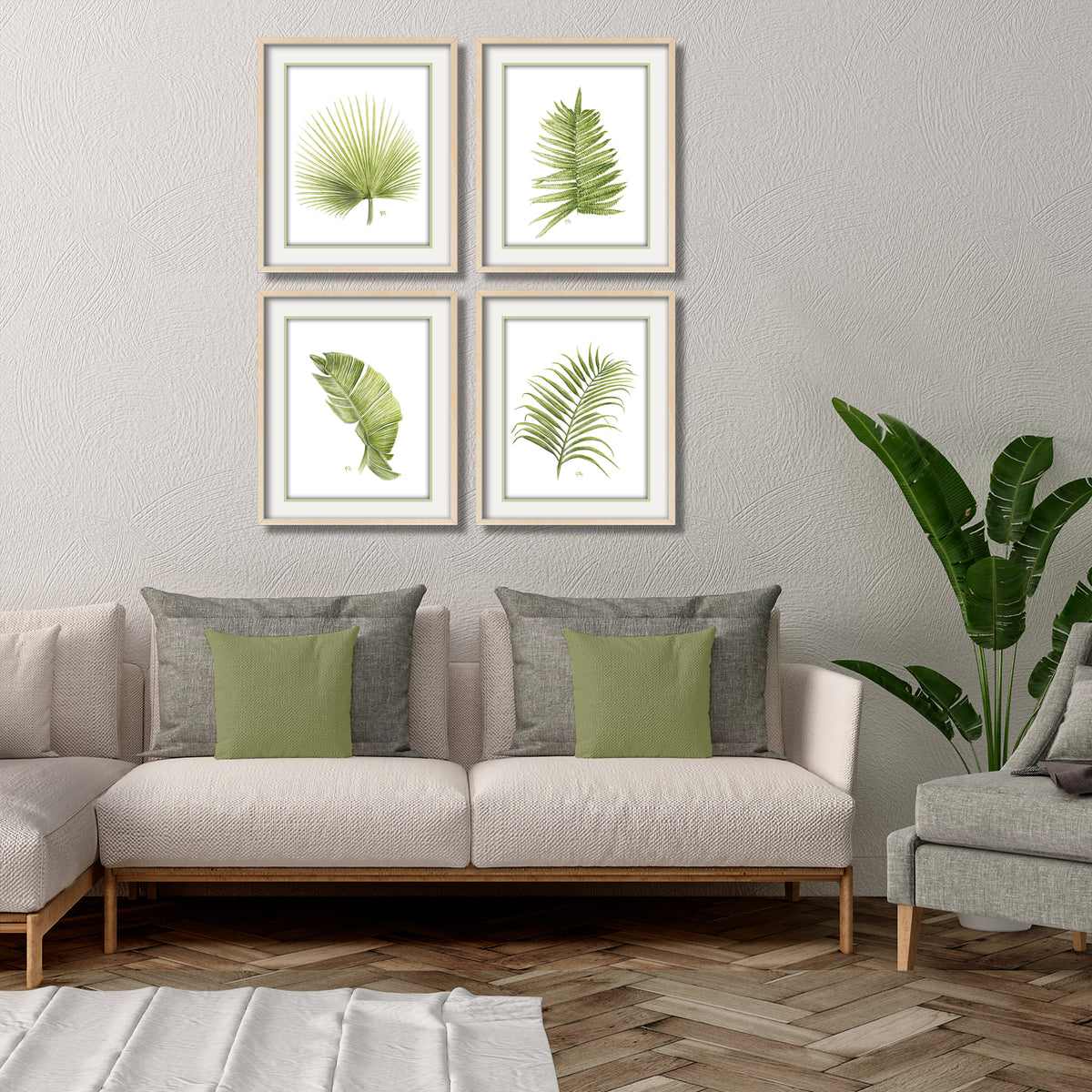 Tropical Leaf Prints Set of 4