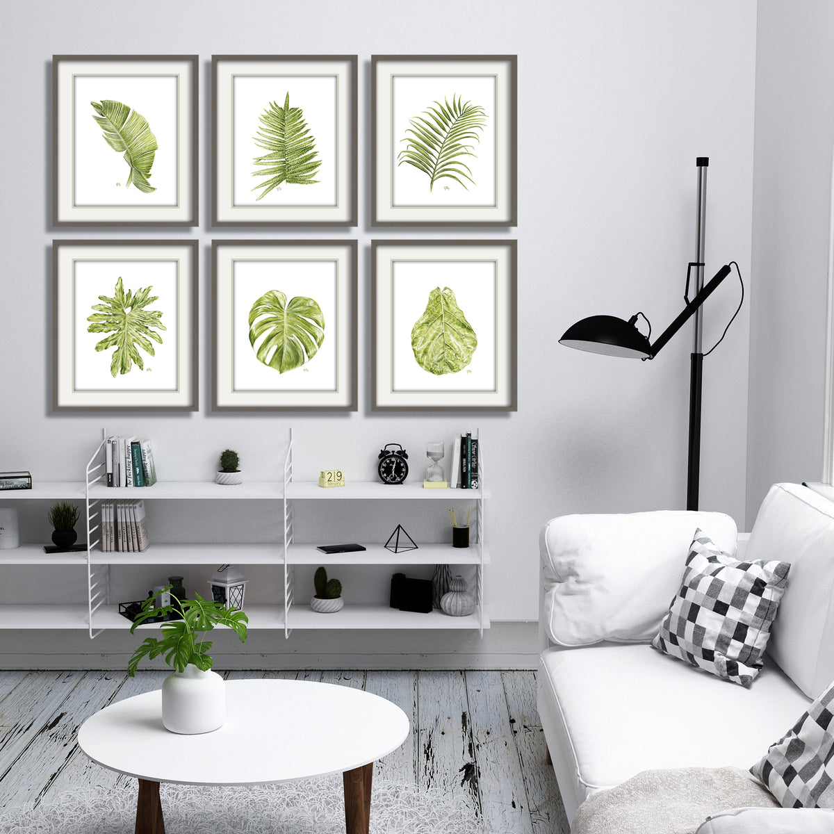 tropical leaf leaves watercolor paintings family room wall art office wall decor