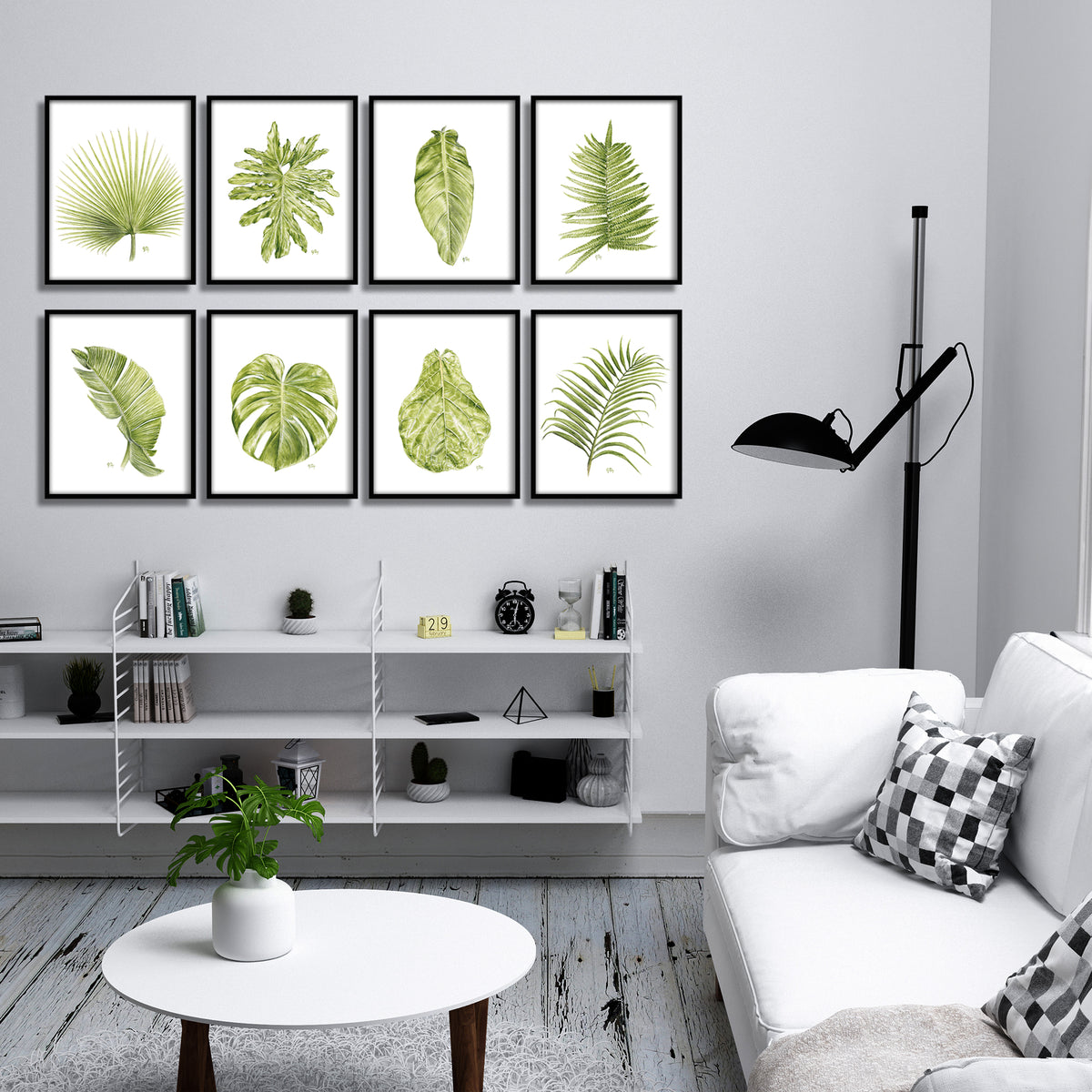 Tropical Leaf Prints Set of 8