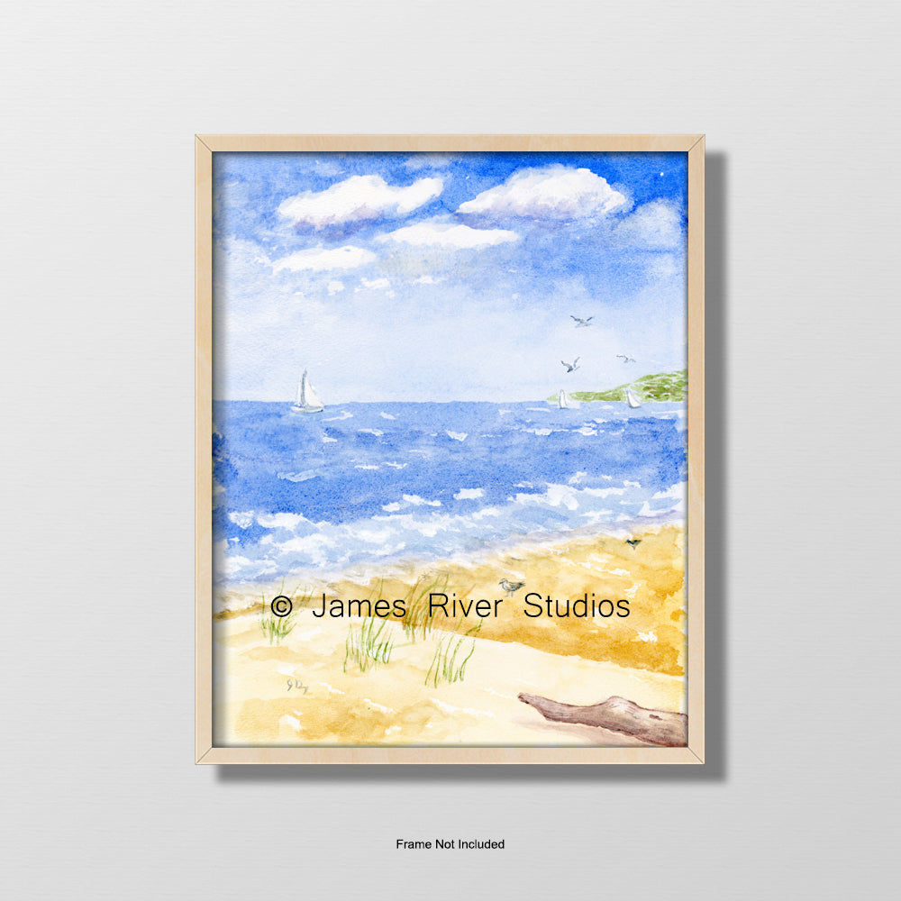 Sailing Beach Seascape Print