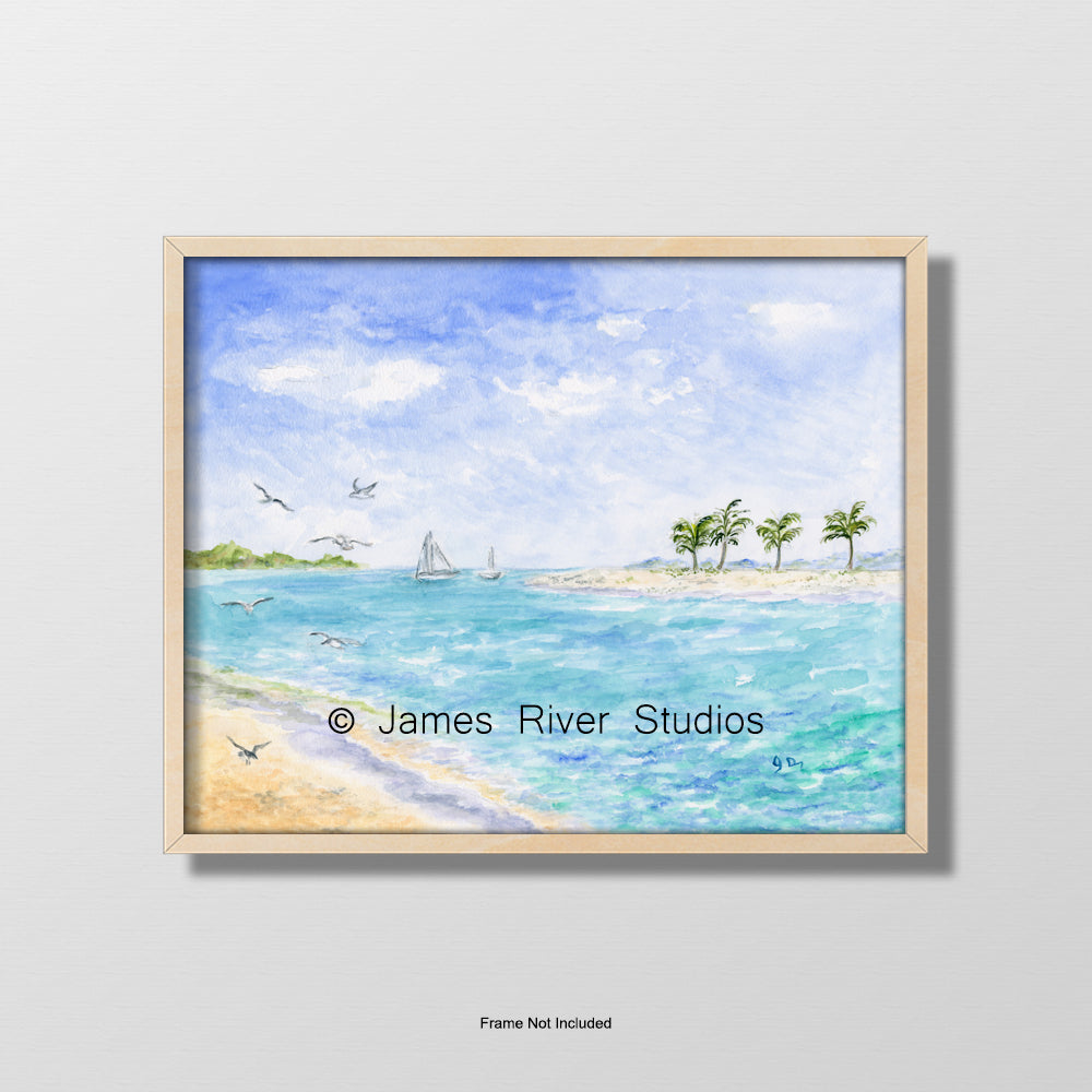 Beach &amp; Ocean Seacapes Prints Set of 4