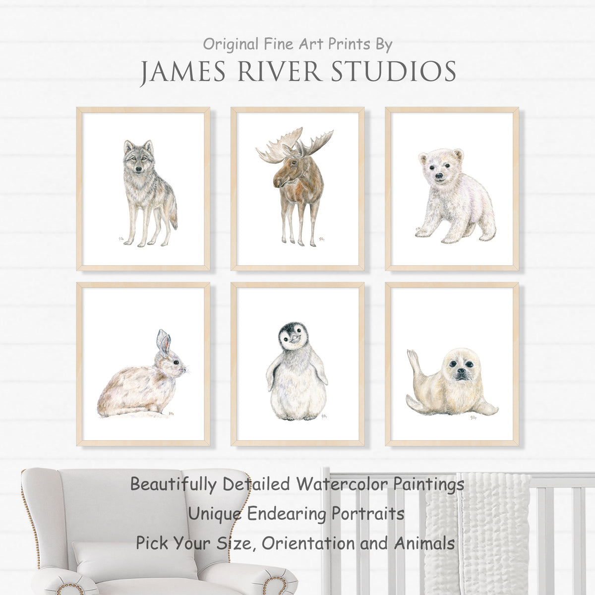 Arctic Animal Prints Set of 6