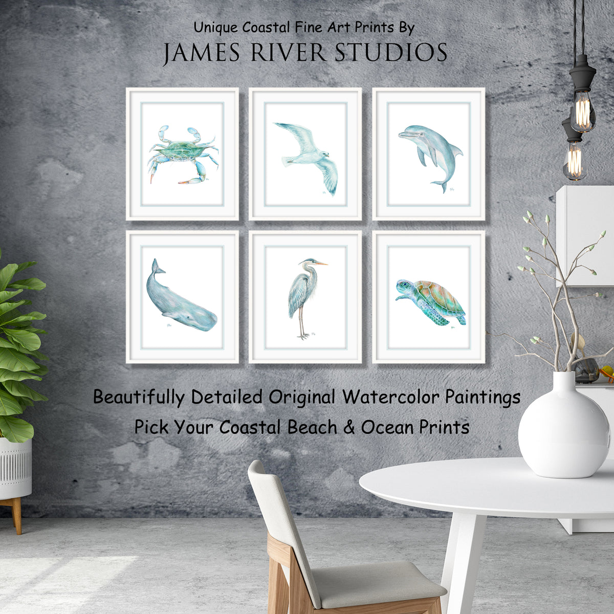 Coastal Beach &amp; Ocean Prints Set of 6