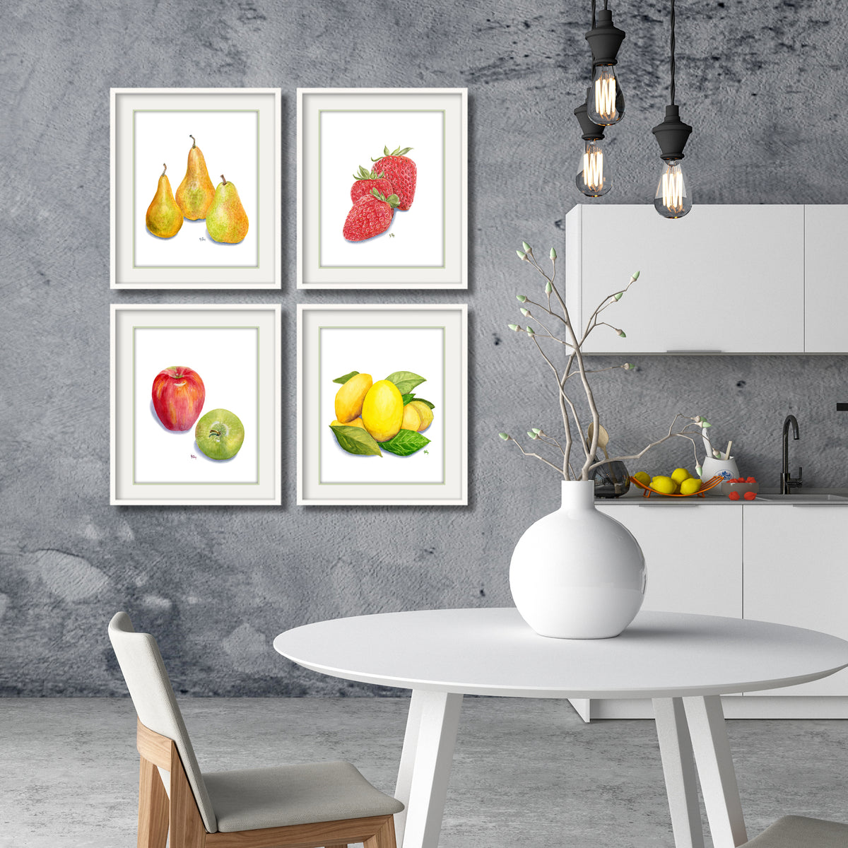 Fruit and Vegetable Prints Set of 4