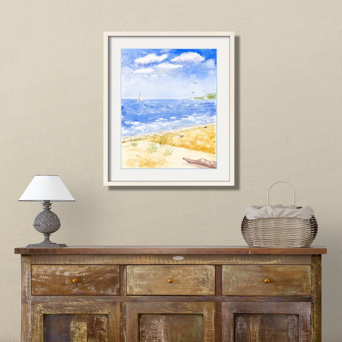 sailing beach seascape landsape coastal wall decor sailboat art driftwood art seagull prints coastal wall decor