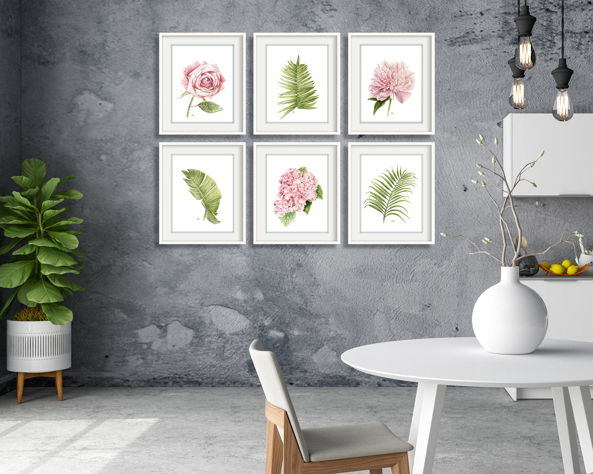 Flower &amp; Tropical Leaf Prints Set of 6