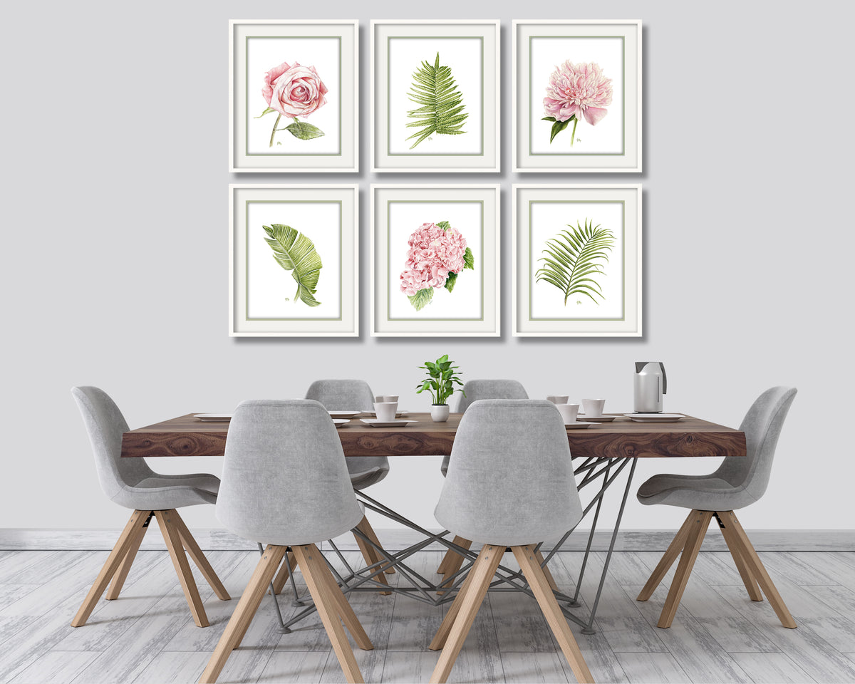 Flower &amp; Tropical Leaf Prints Set of 6