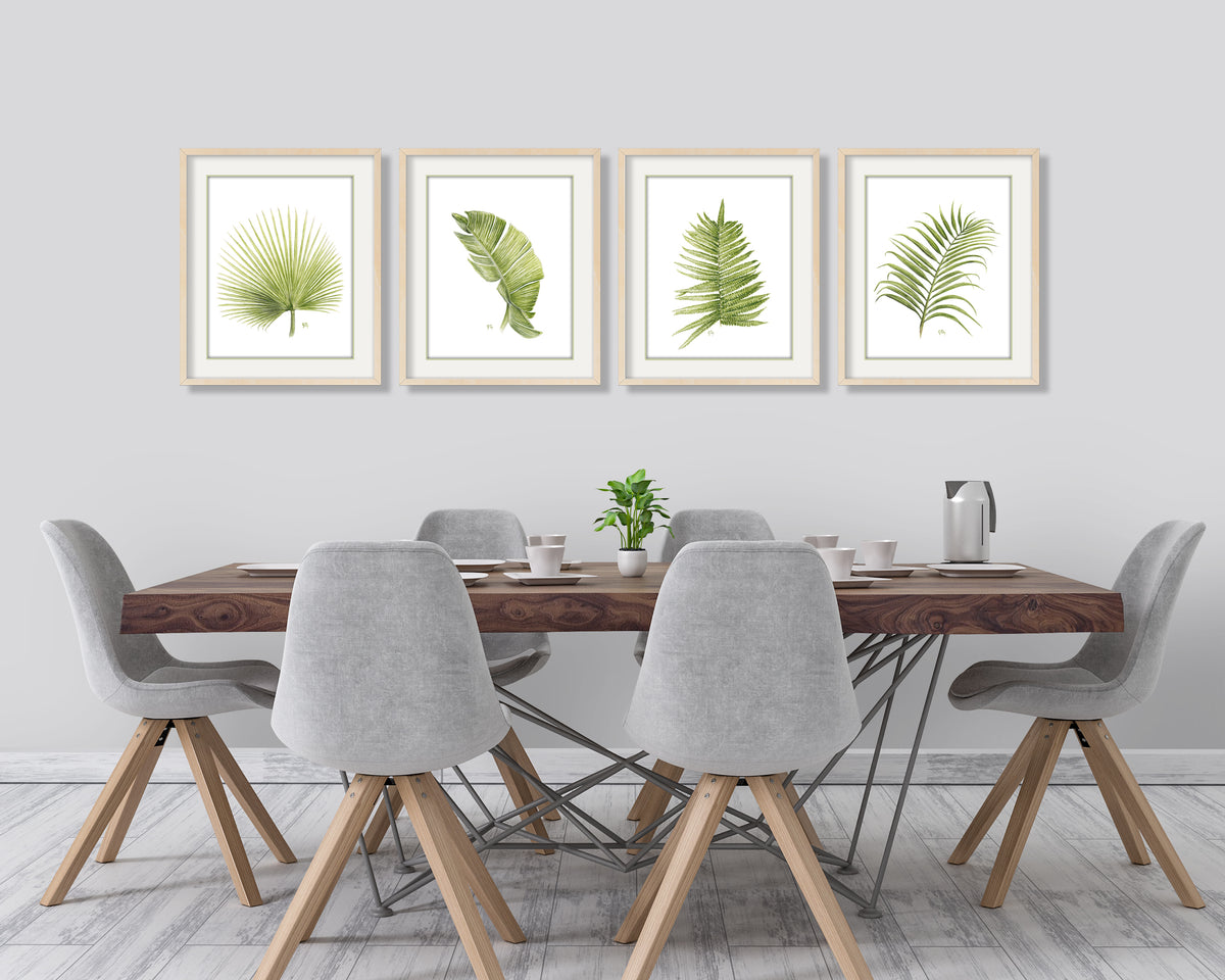 Tropical Leaf Prints Set of 4