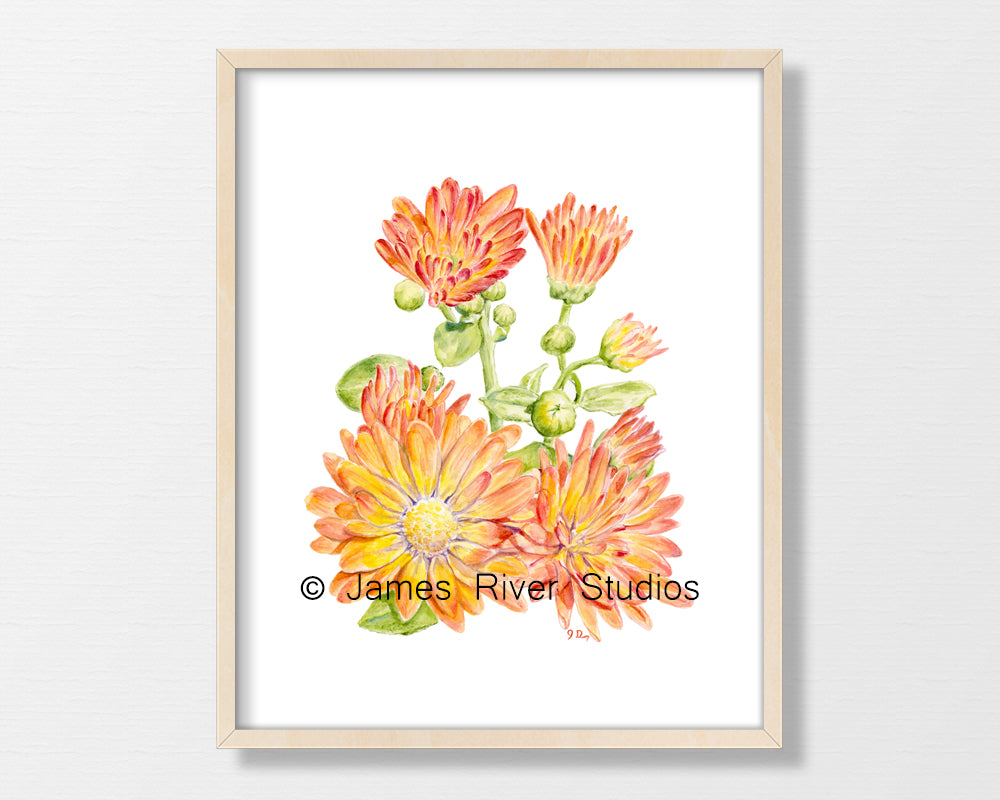 Yellow Flower Prints Set of 3