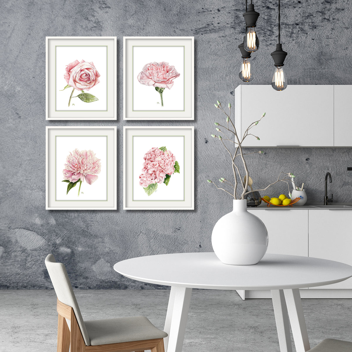 Framed Canvas Art - Dried Roses by Kimberly Allen ( Floral & Botanical > Flowers > Roses art) - 26x26 in