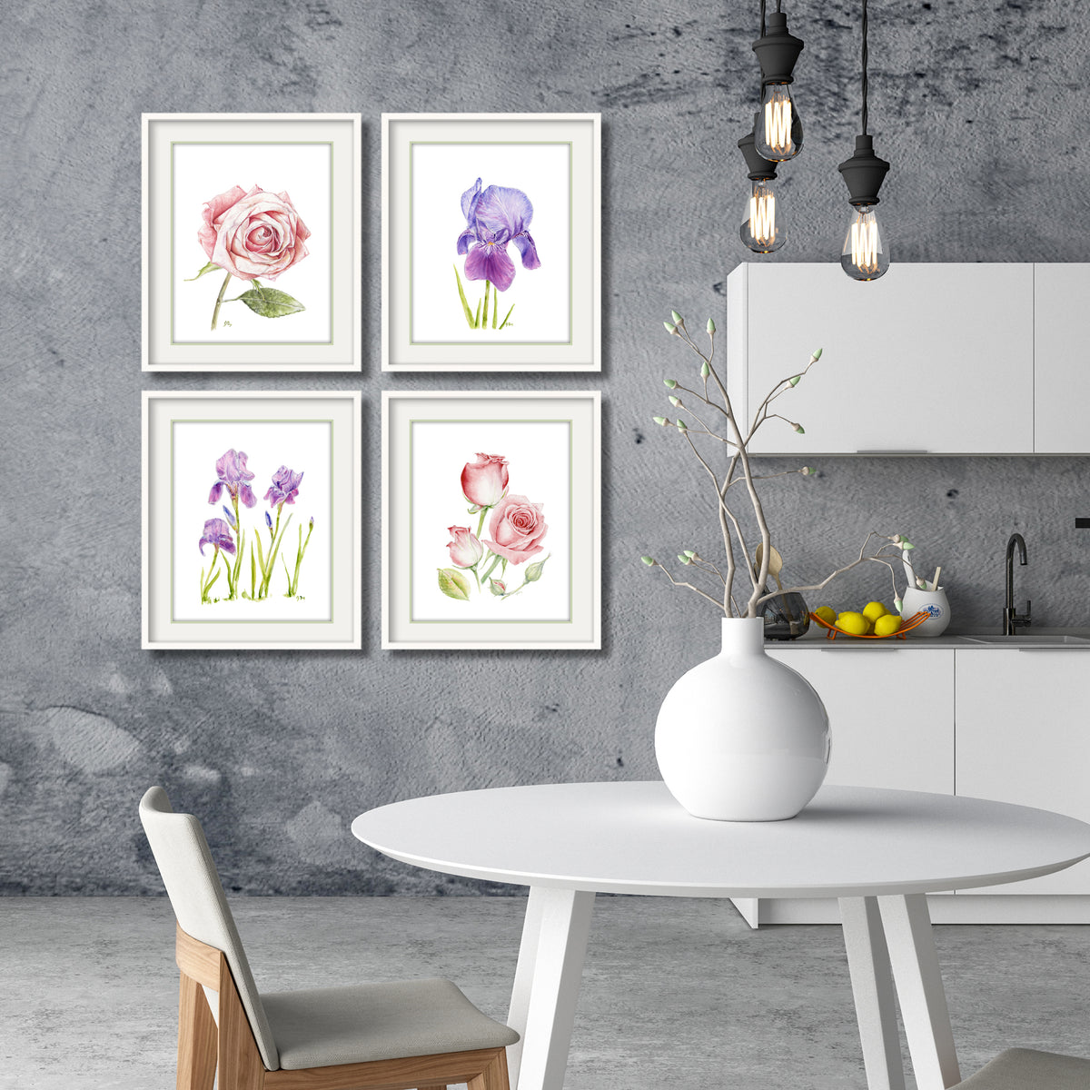 Floral Prints Set of 4