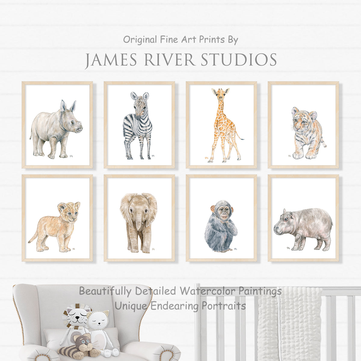 Safari Animal Prints Set of 8