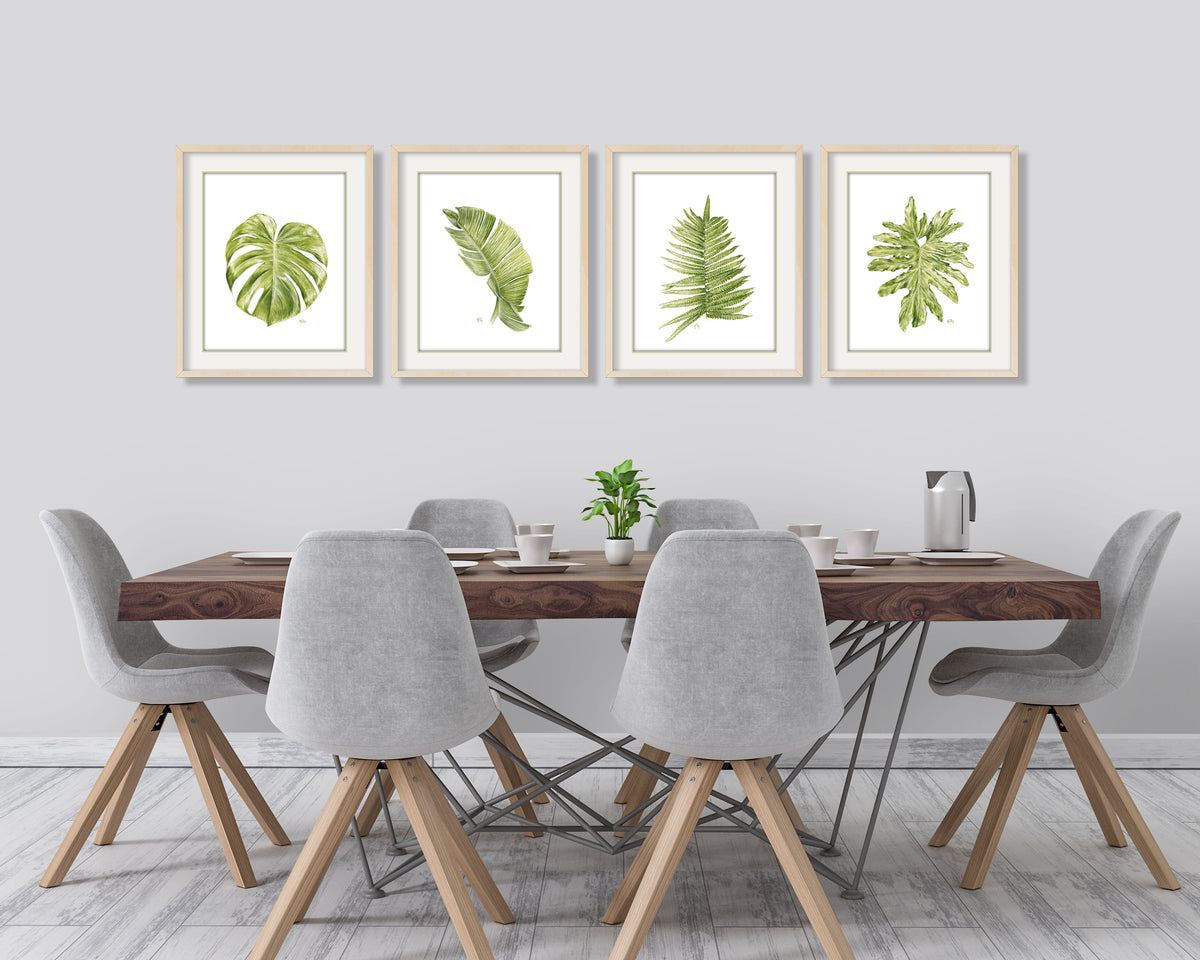 Tropical Leaves Print Set of 4