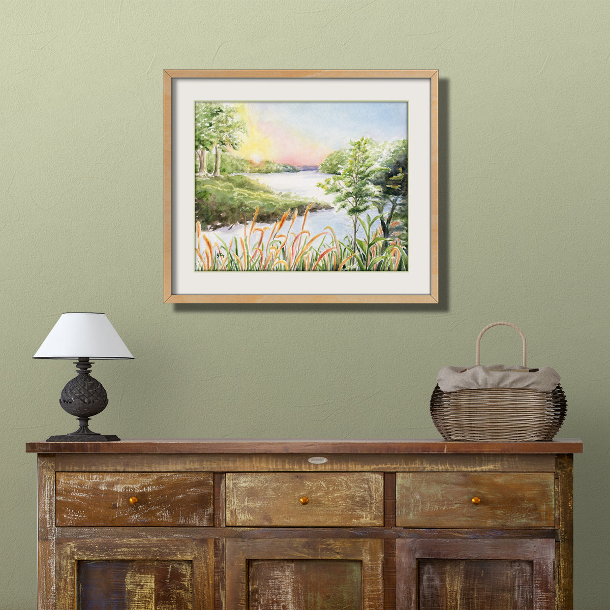 Sunset River Landscape Print