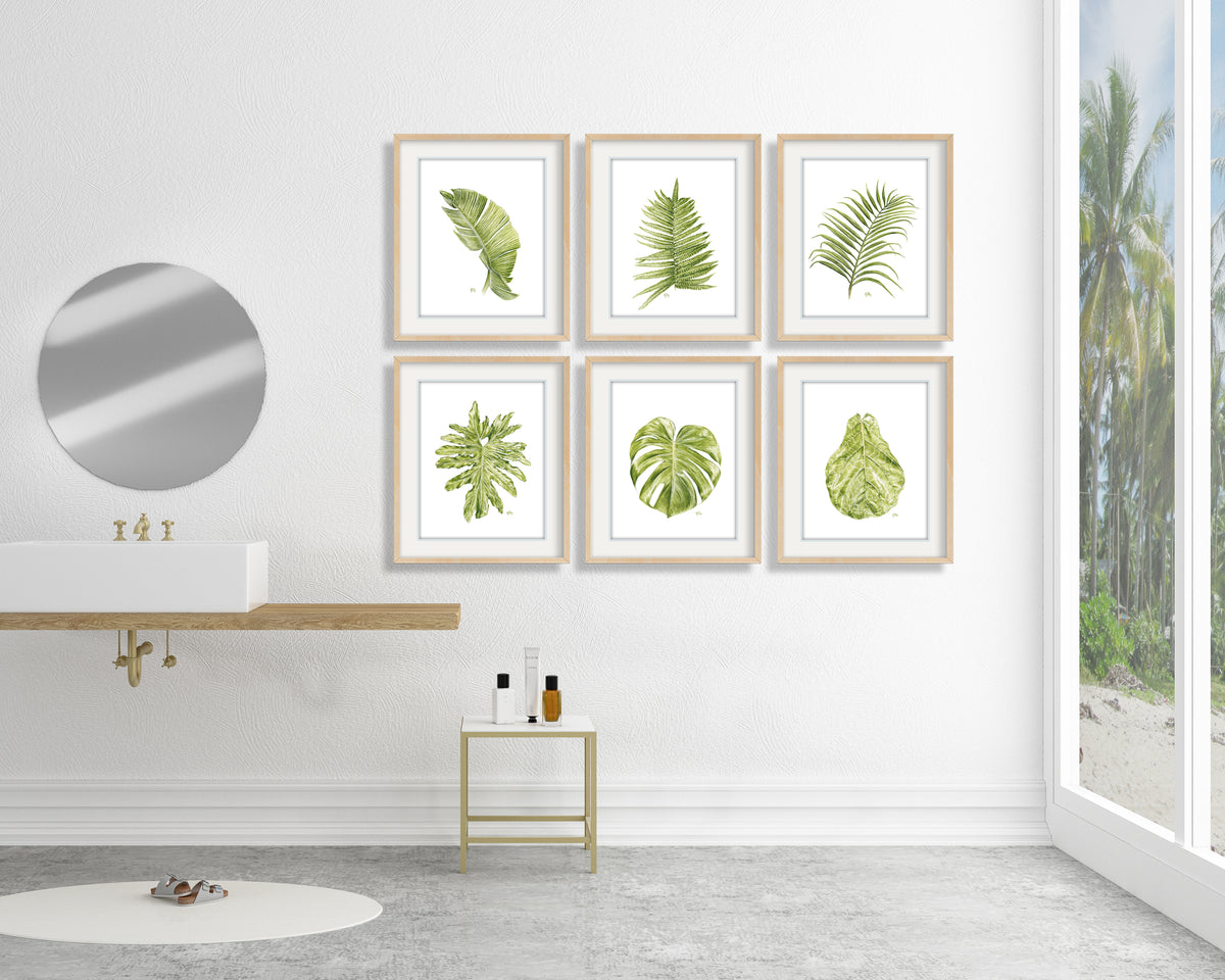 Tropical Leaf Prints Set of 6