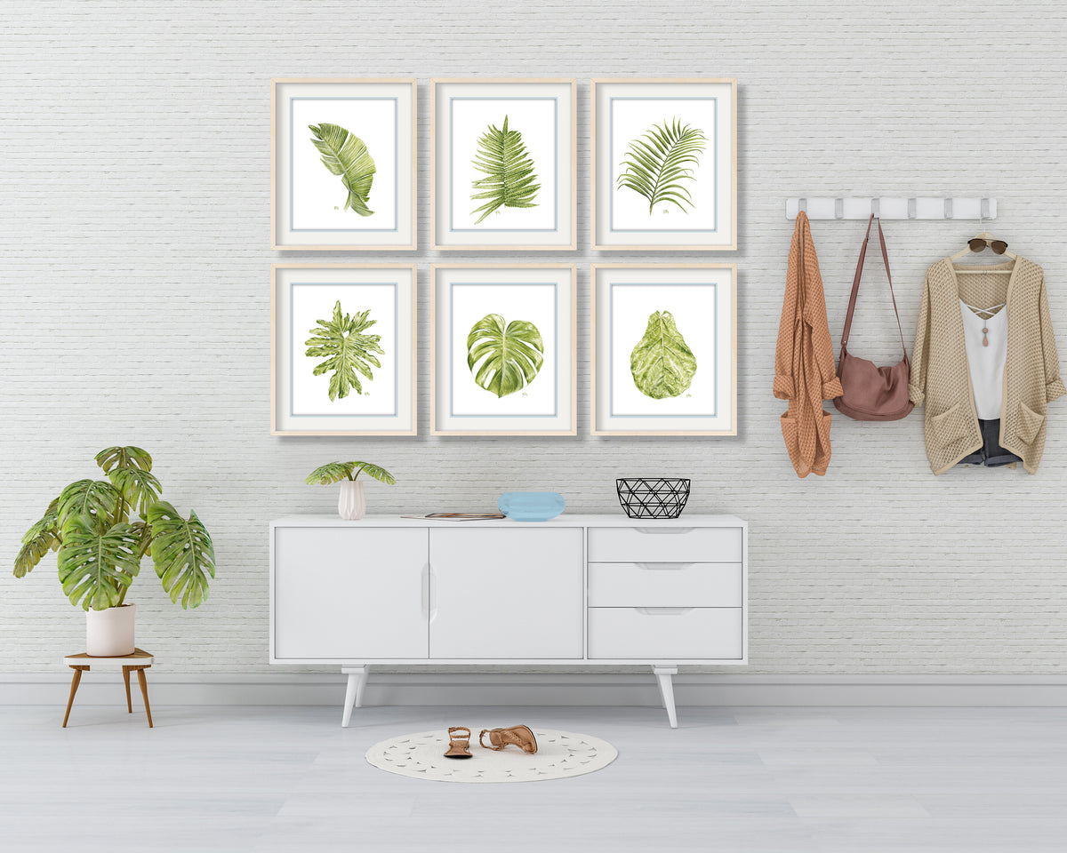 Tropical Leaf Prints Set of 6