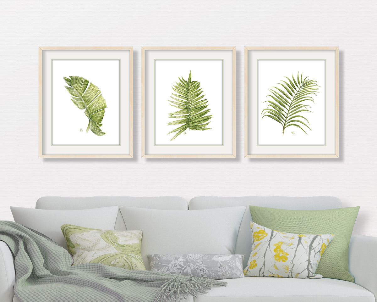 Tropical Leaf Prints Set of 3