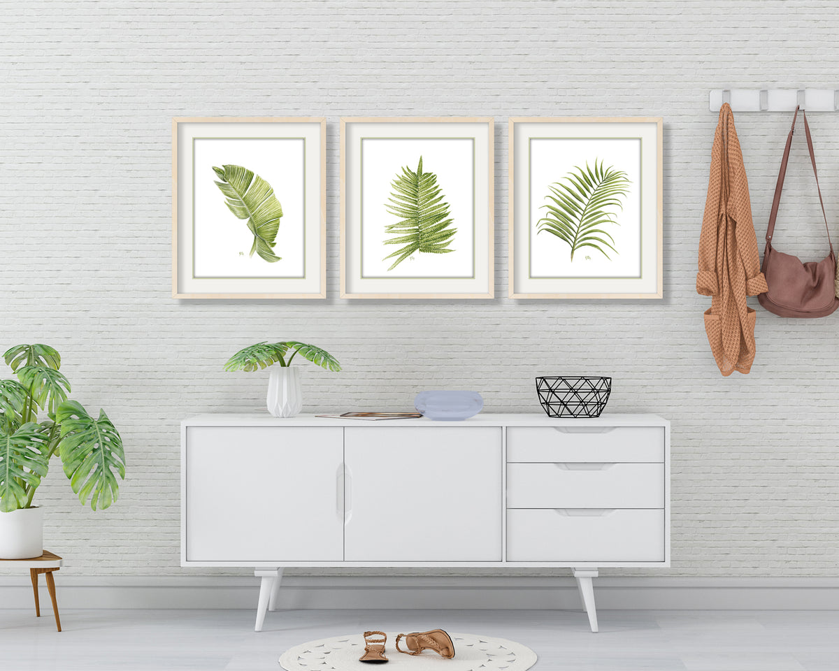 Tropical Leaf Prints Set of 3