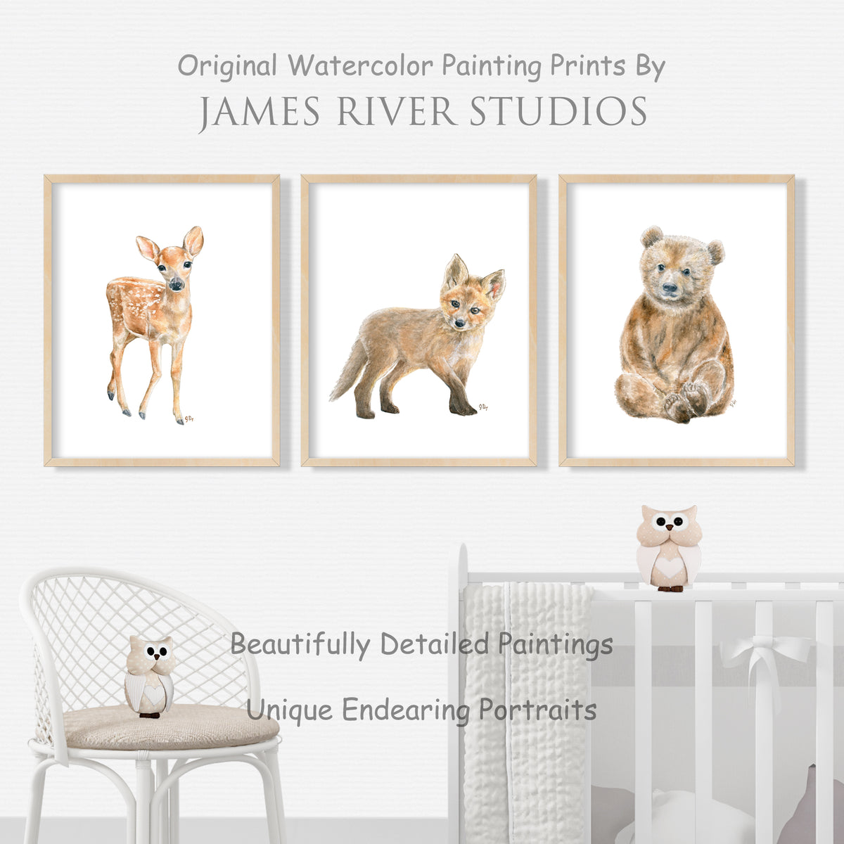 Woodland Animal Prints Set of 3